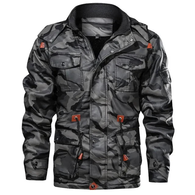 WW | Men's Army Winter Jacket with Faux Fur Lining | Perfect for Outdoor Activities