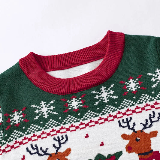 WW | Kinderpullover mit Hirschdruck - Weicher & warmer Strickpullover für Jungen und Mädchen