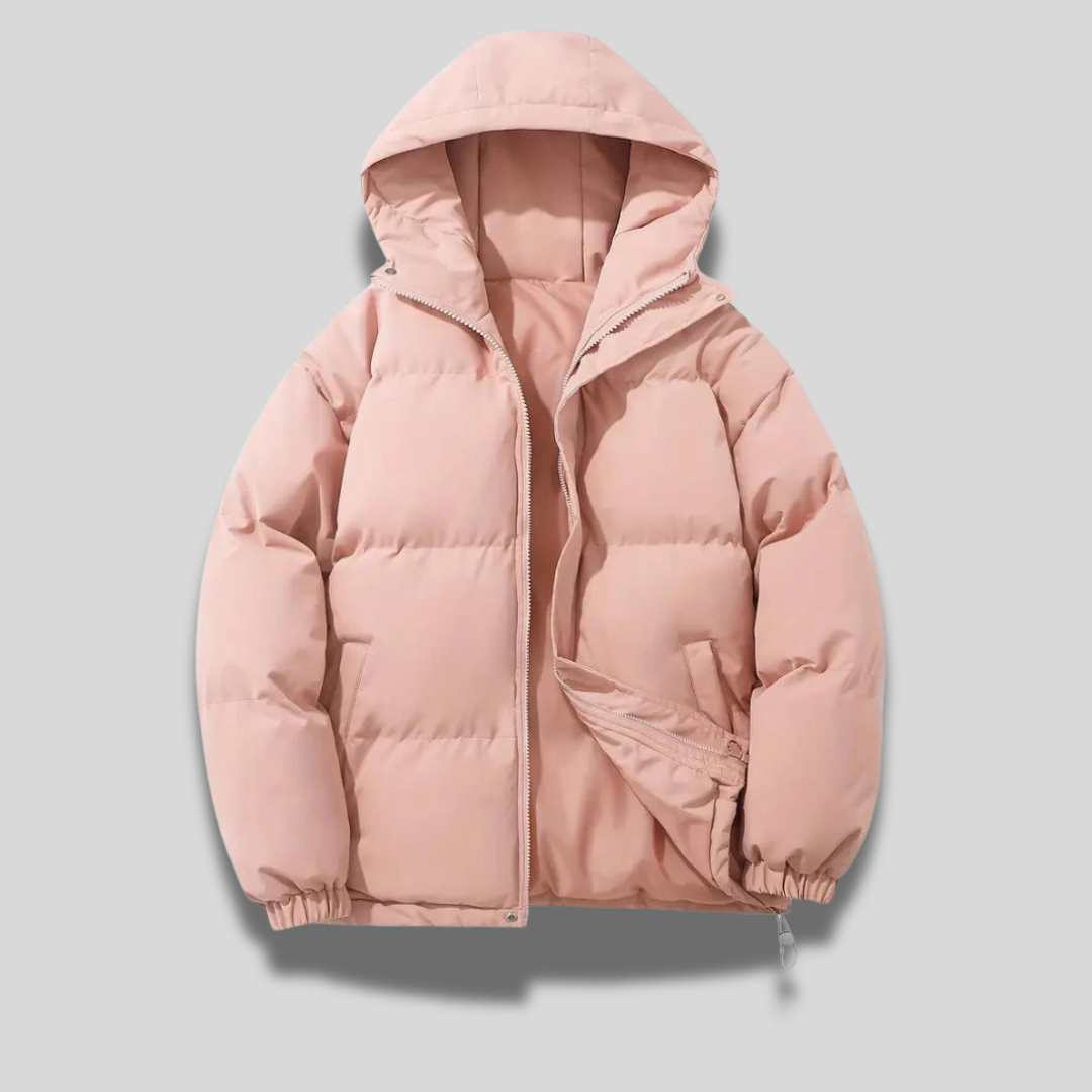 WW | Damen Warme Winterjacke mit Kapuze und Reißverschluss