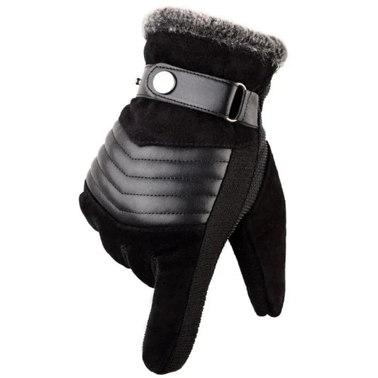 WW | Warme Touchscreen Winterhandschuhe aus Wildleder mit Echtlederakzenten