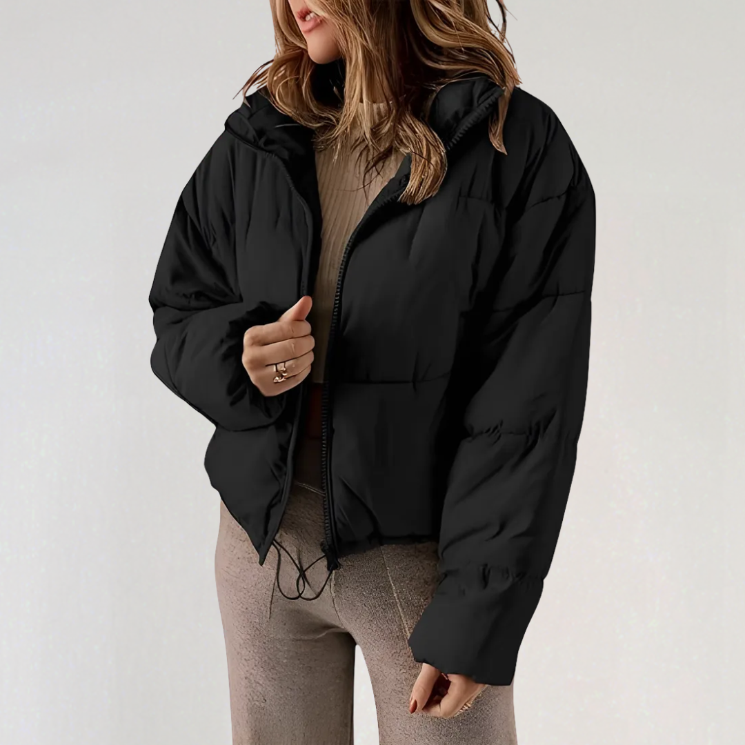 WW | Damen Warme Pufferjacke mit Reißverschluss und Hohem Kragen