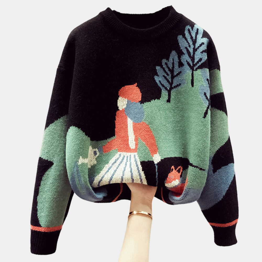 WW | Warm women's sweater with pattern
