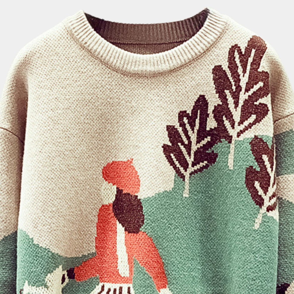 WW | Warm women's sweater with pattern