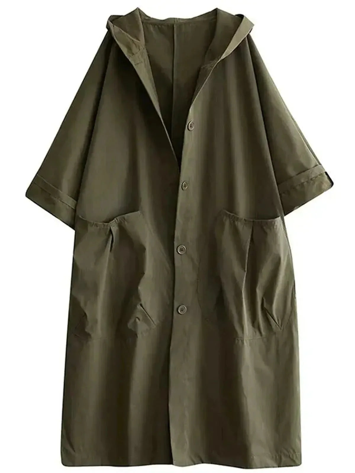 WW | Wasserabweisender Übergroßer Kapuzen Trenchcoat