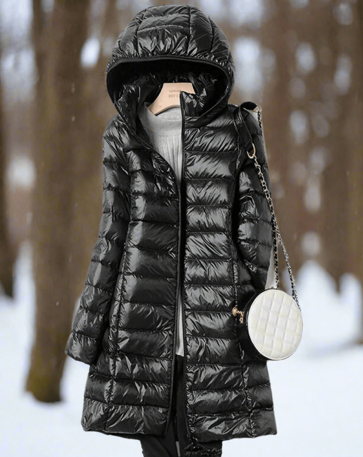 WW | Water-Repellent Quilted Hooded Long Jacket