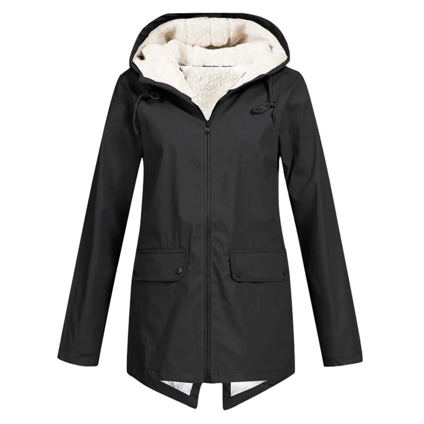 WW | Damen Wasserdichte Jacke mit Kapuze und Fleece-Futter