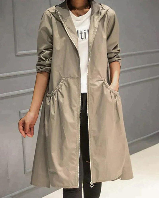WW | Damen Regenjacke mit Kapuze und Reißverschluss