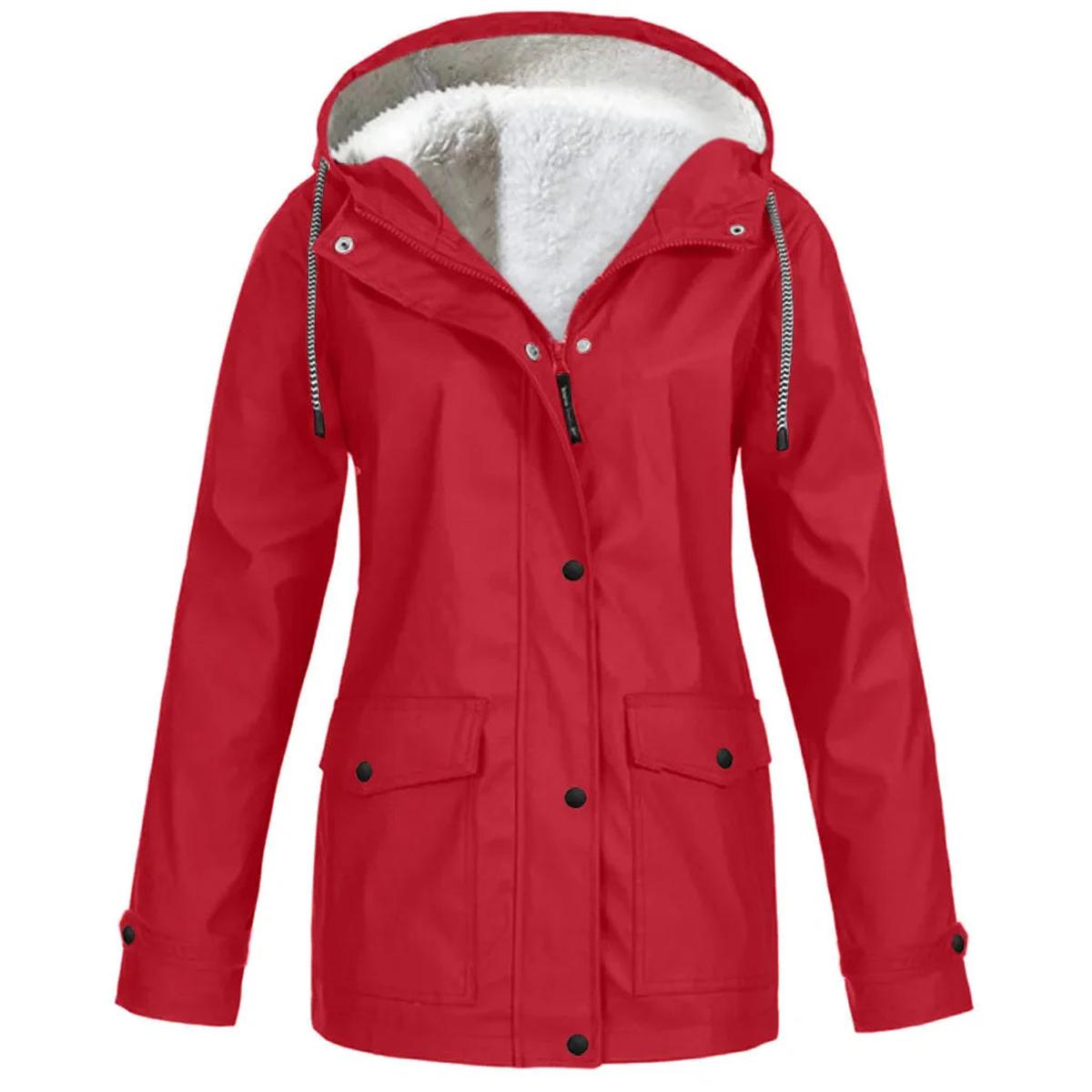 WW | Waterproof Windproof Fleece-Lined Outdoor Jacket with Hood