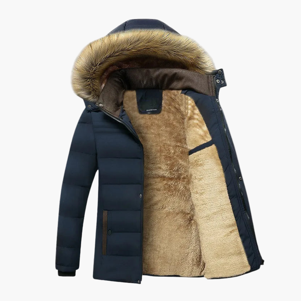 WW | Winterparka mit Kapuze und Kunstfell - Warm gefütterte Outdoorjacke für kalte Tage