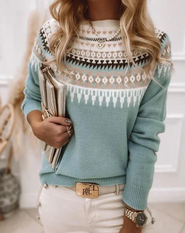 WW | Strickpullover - Fair Isle Muster - Rundhalsausschnitt - weich und warm