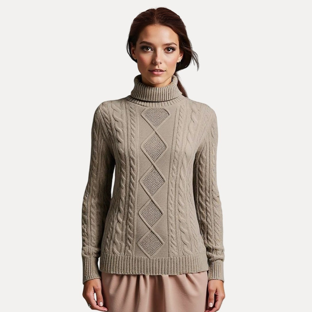 WW | Soft knit sweater with stand-up collar