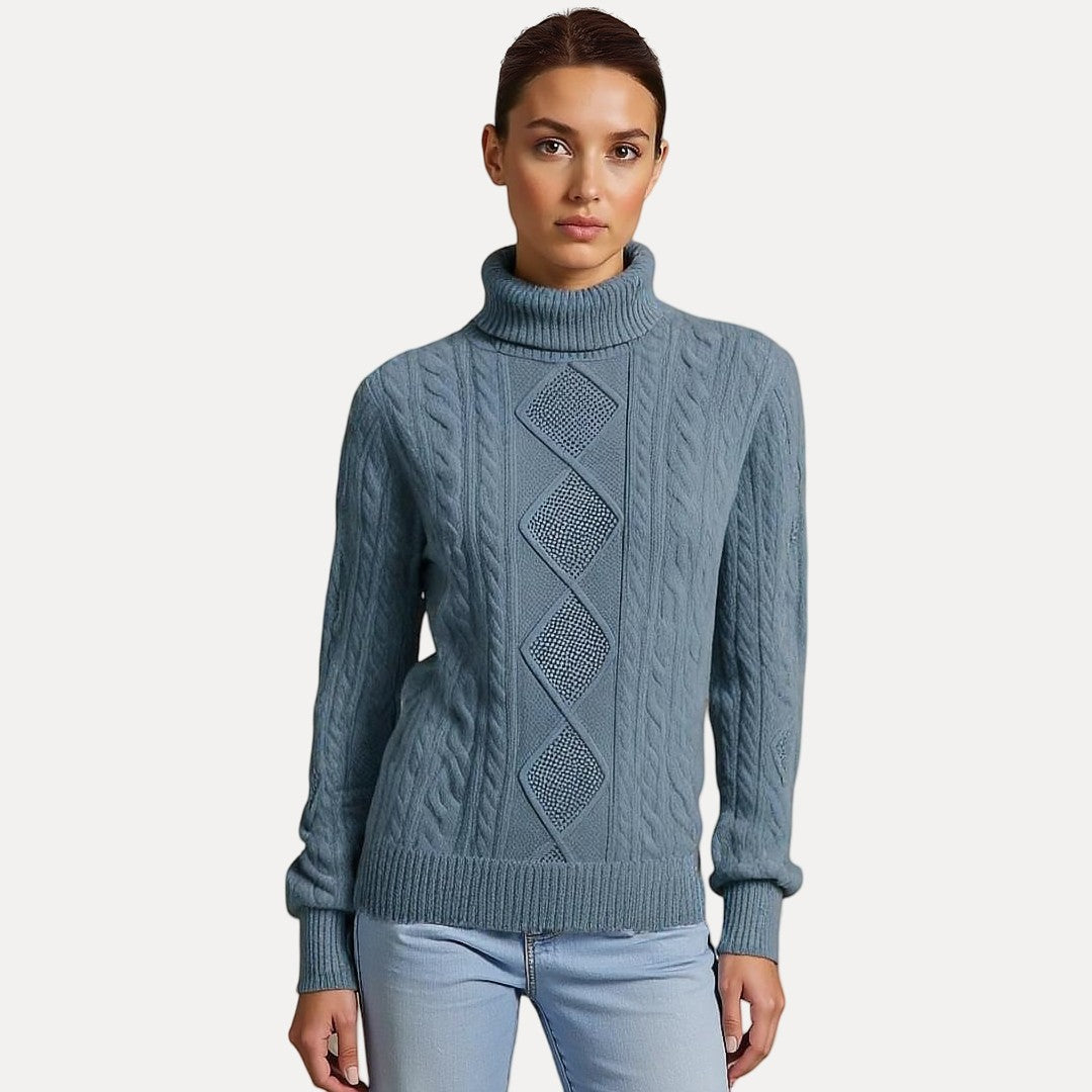WW | Soft knit sweater with stand-up collar