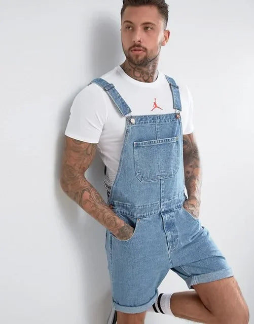 WW | Casual Denim Jumpsuit with Adjustable Straps and Pockets