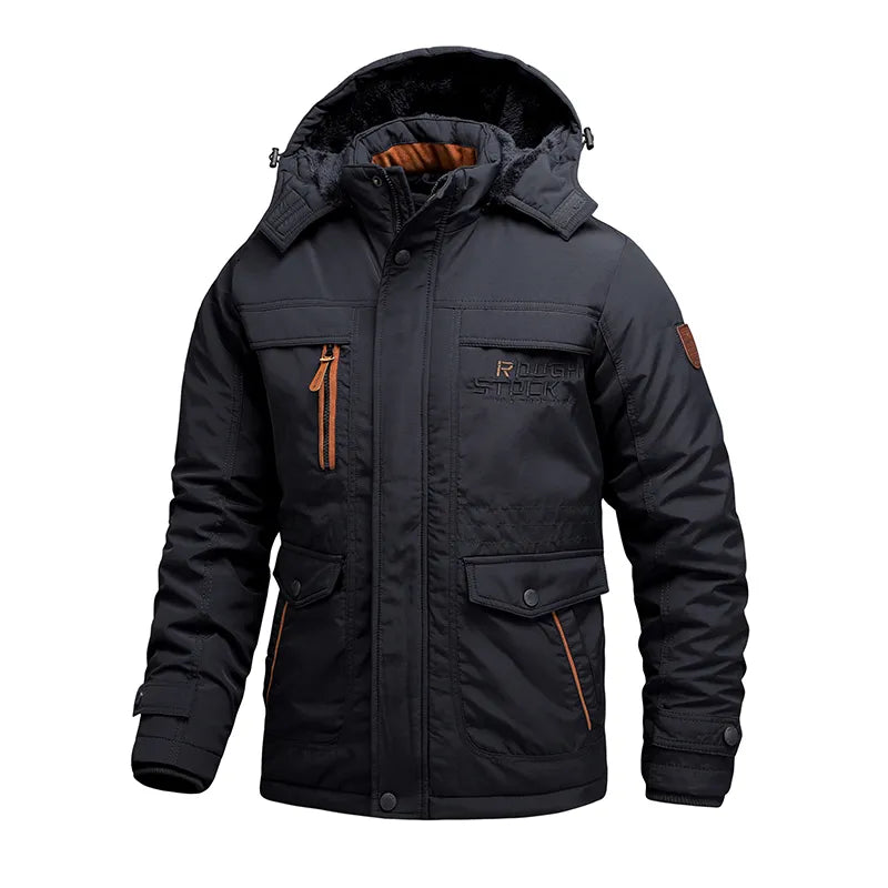 WW | Herren Winterjacke wasserdicht mit Kapuze & thermischer Fütterung