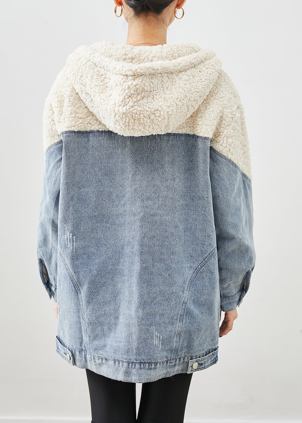WW | Patchwork Wool Fine Cotton Filled Puffer Jackets Hooded Winter