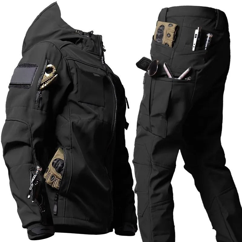 WW | Men's Outdoor Cargo Set Waterproof and Windproof with Hood for Hiking and Daily Use