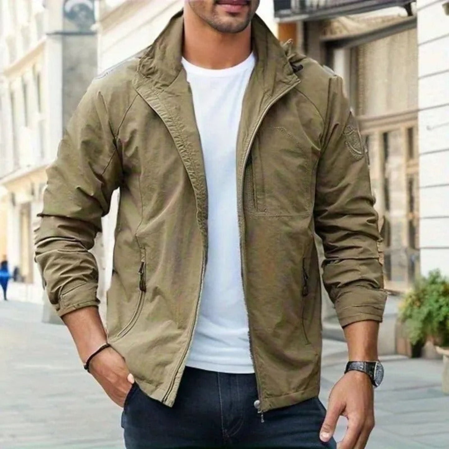 WW | Jacket with hood zipper lightweight jacket