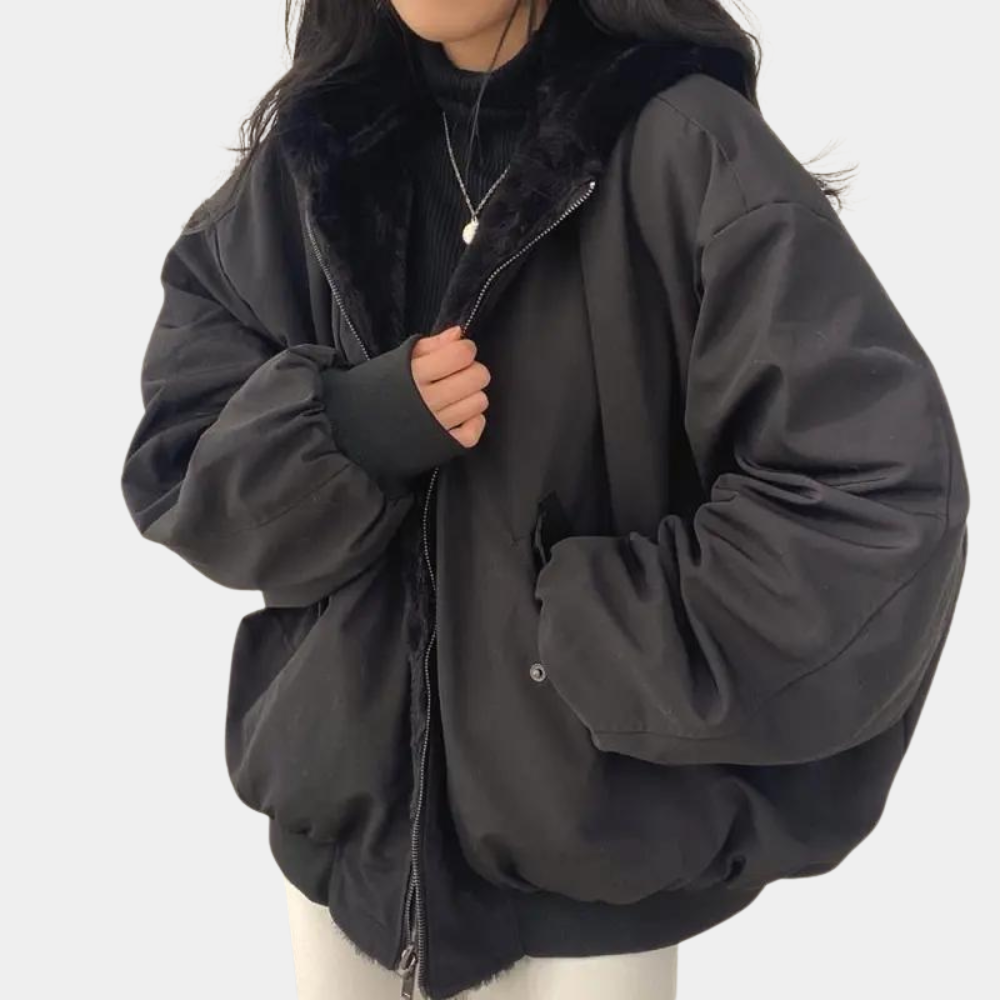 WW | Bomberjacke Warm Fleece Gefüttert Übergröße Jacke Frauen Winterjacke
