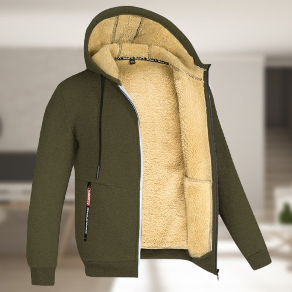 WW | Hooded Sherpa Fleece Zip-Up Hoodie Jacket Men's Clothing