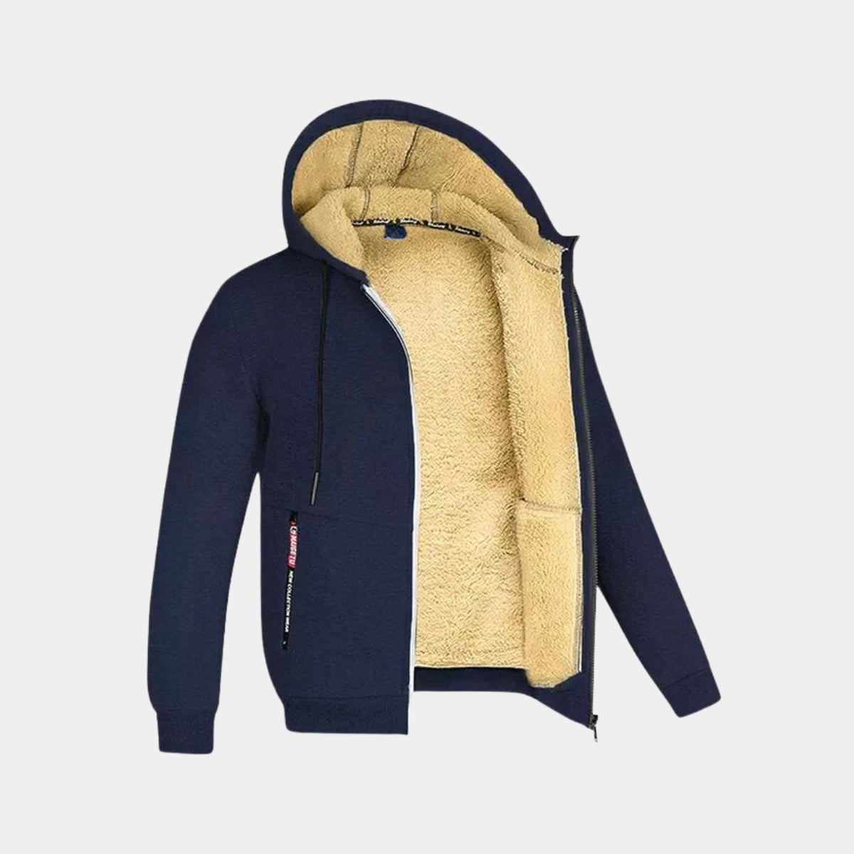 WW | Hoodie Fleece Lined Zip-Up Hoodie Men's Hoodie Jacket