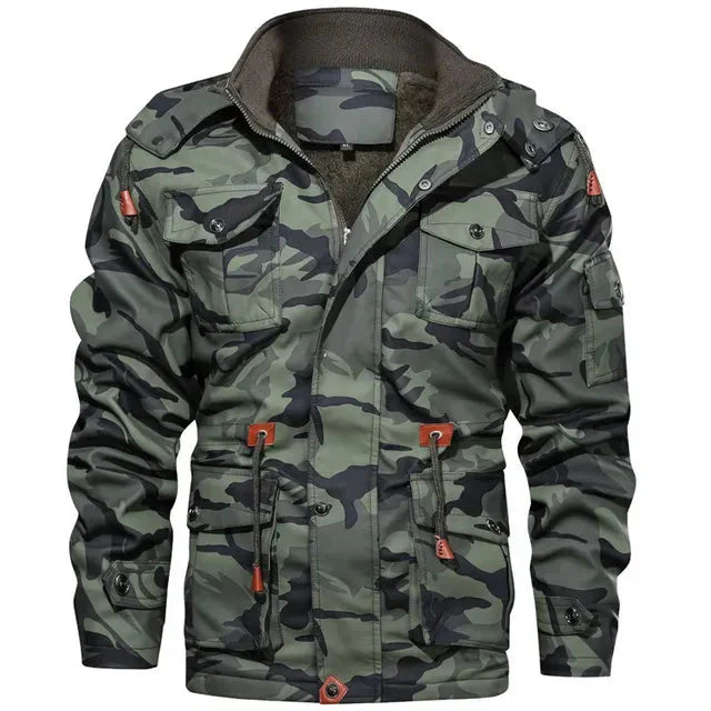 WW | Men's Army Winter Jacket with Faux Fur Lining | Perfect for Outdoor Activities
