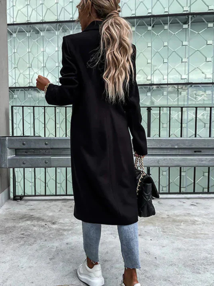 WW | Trench Coat V-Neck Double-Breasted Wool Trench Coat Women's Coats