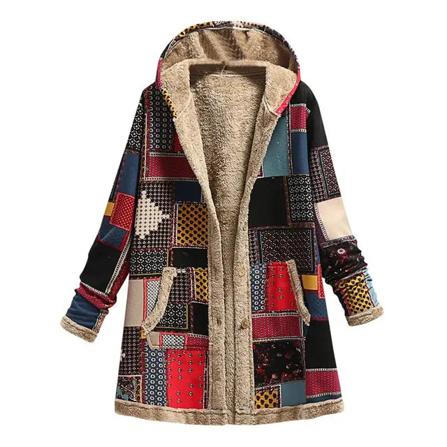 WW | Dicke, bedruckte Kaschmir-Jacke