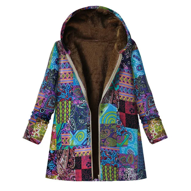 WW | Dicke, bedruckte Kaschmir-Jacke