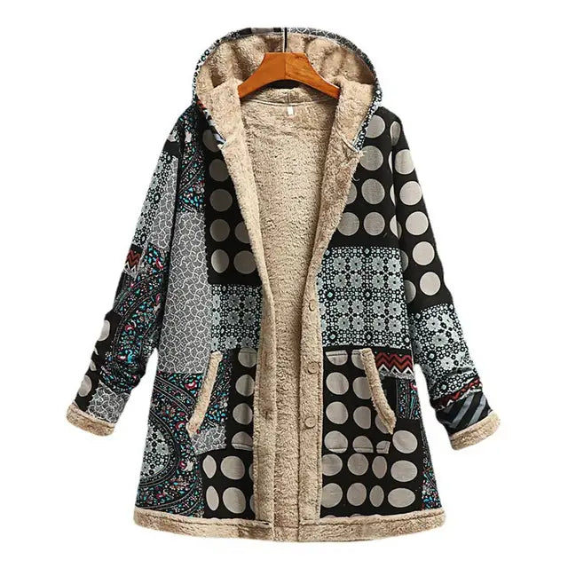 WW | Dicke, bedruckte Kaschmir-Jacke