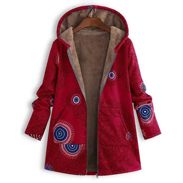 WW | Dicke, bedruckte Kaschmir-Jacke