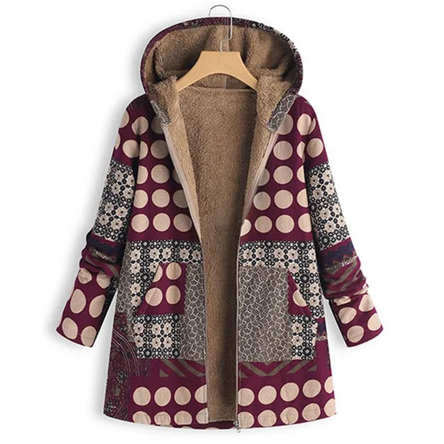WW | Dicke, bedruckte Kaschmir-Jacke