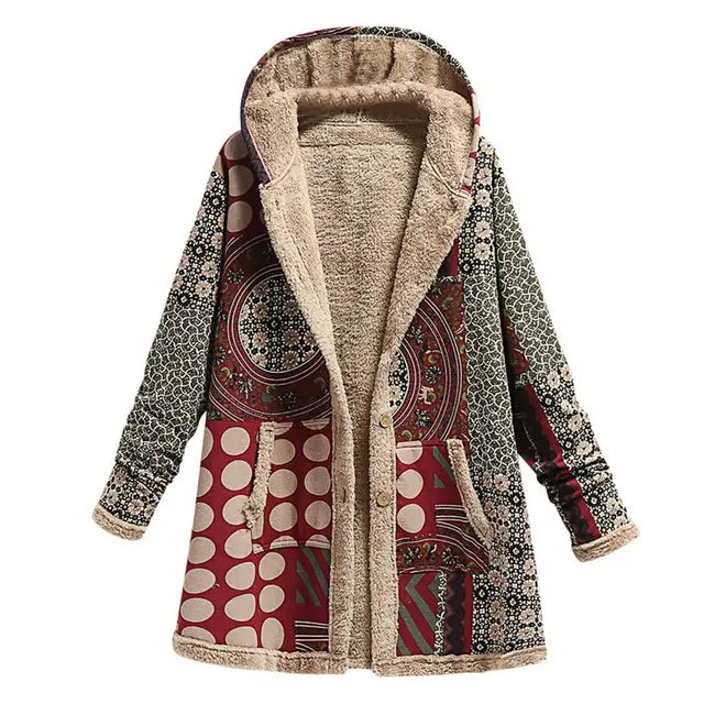 WW | Dicke, bedruckte Kaschmir-Jacke