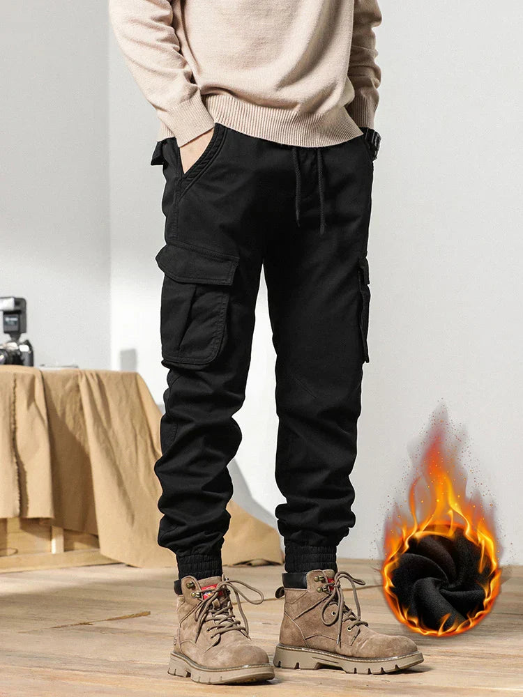 WW | Winter Cargo-Hose für Herren mit Fleece-Futter - Slim Fit & elastischer Bund
