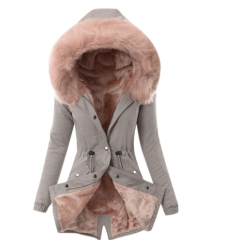 WW | Pelzkapuze Fleece Gefüttert Winterparka Winterjacken für Damen