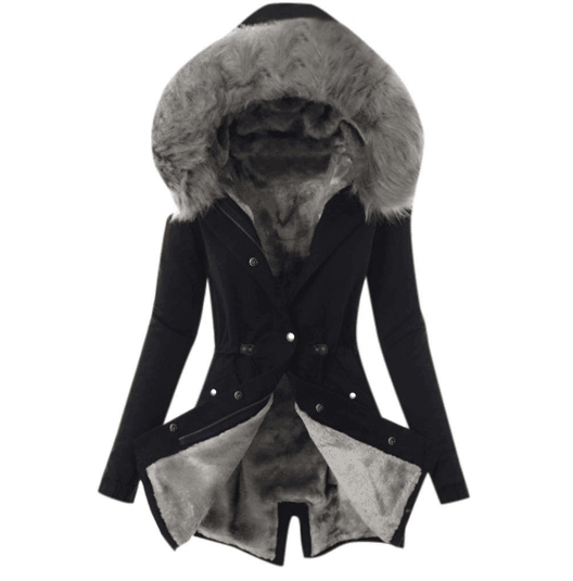 WW | Pelzkapuze Fleece Gefüttert Winterparka Winterjacken für Damen