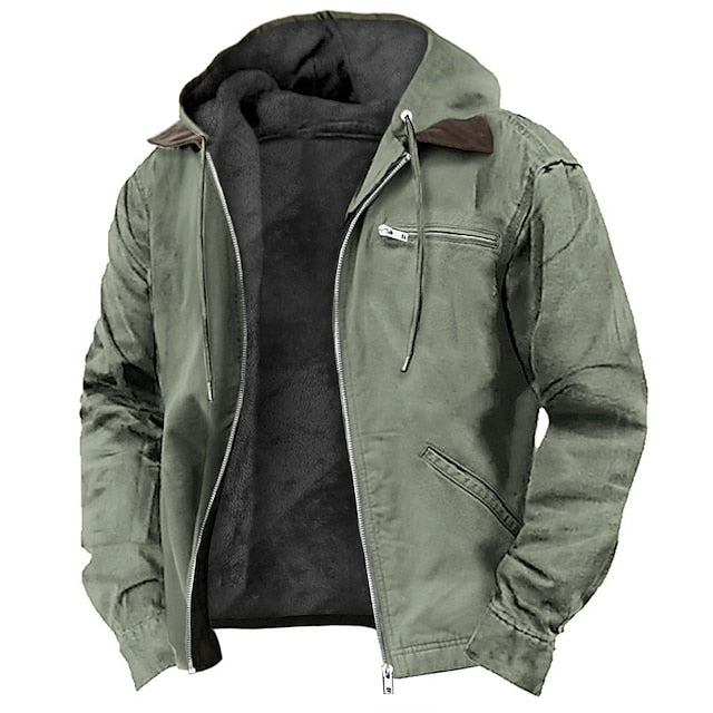 WW | Casual Men's Hooded Coat with Fleece Lining