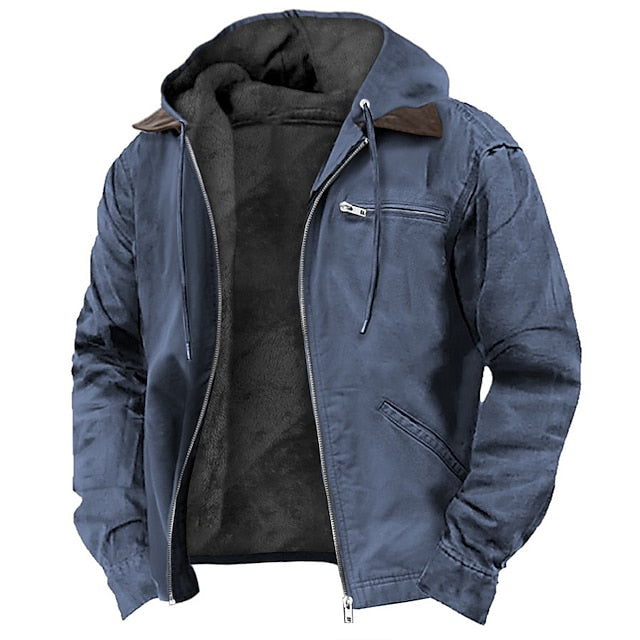 WW | Casual Men's Hooded Coat with Fleece Lining