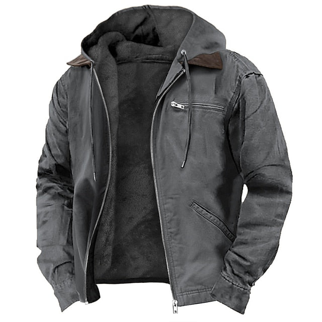 WW | Casual Men's Hooded Coat with Fleece Lining