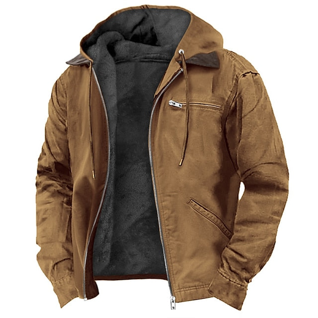 WW | Casual Men's Hooded Coat with Fleece Lining