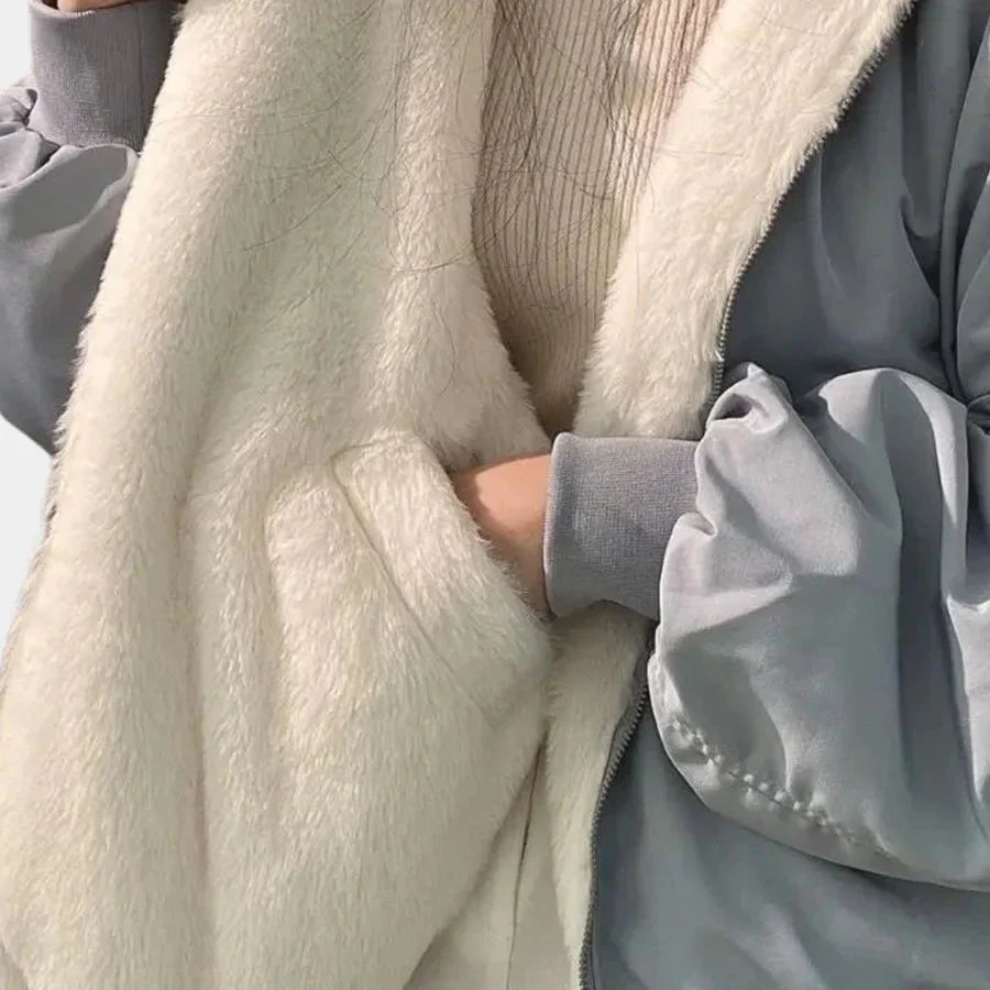 WW | Kapuze Pelzgefüttert Extra Große Jacke Winterjacken und Mäntel für Damen