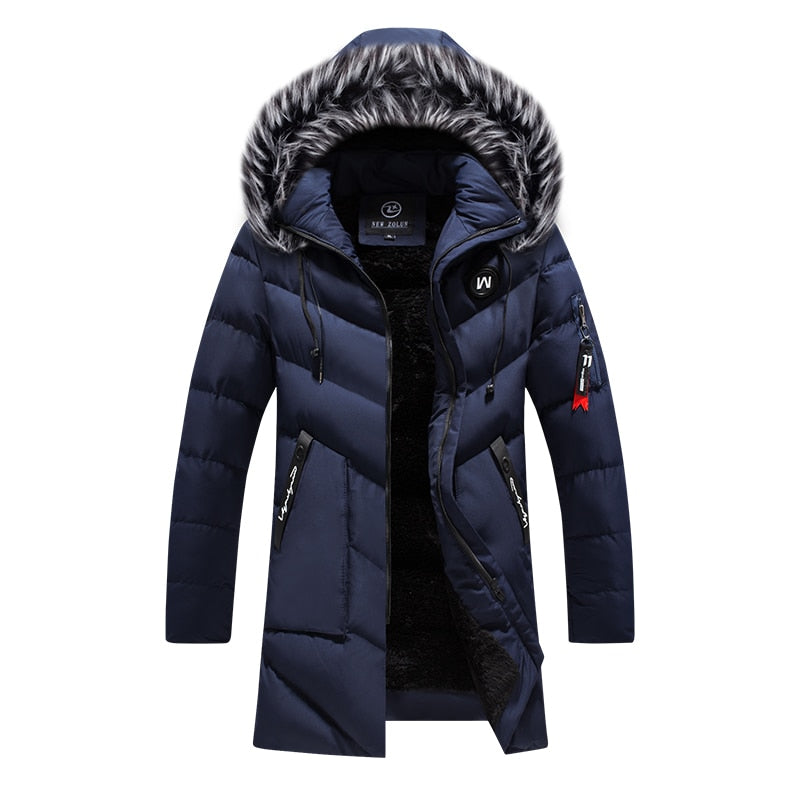 WW | Warm Fur Hat for Men, Mid-Length Puffer Jacket