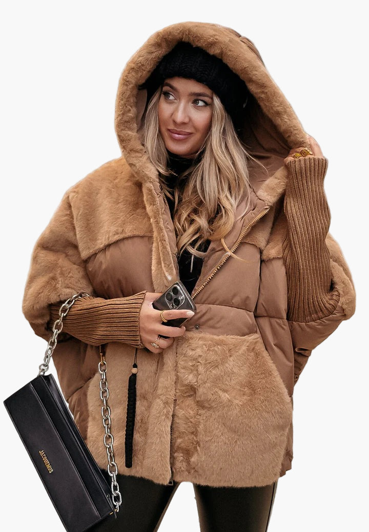WW | Damen Winterjacke mit Kapuze und Teddy gepolstert Design