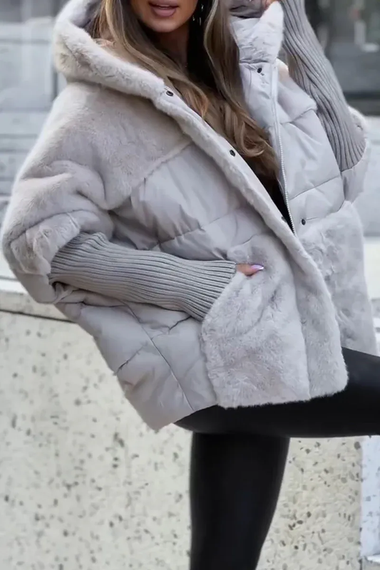 WW | Damen Winterjacke mit Kapuze und Teddy gepolstert Design