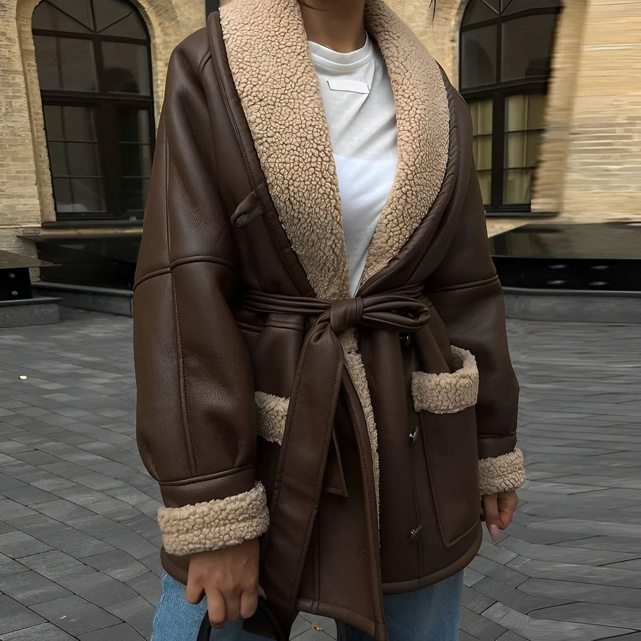 WW | Women's Fleece with Sherpa Lining and Belt