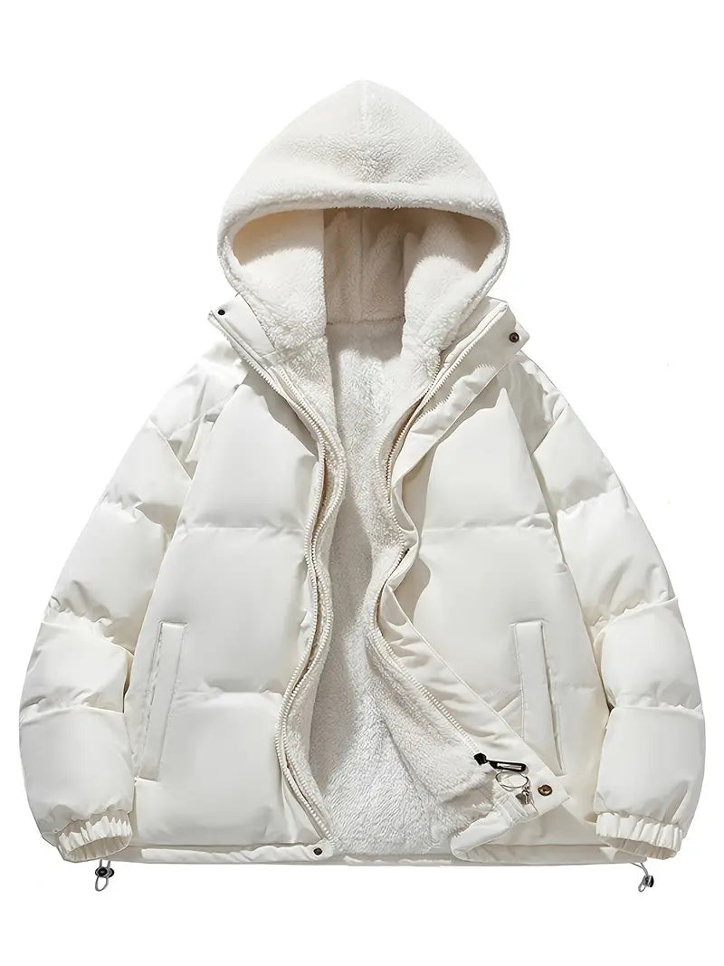 WW | Women's Winter Puffer Jacket with Warm Sherpa Lining and Hood
