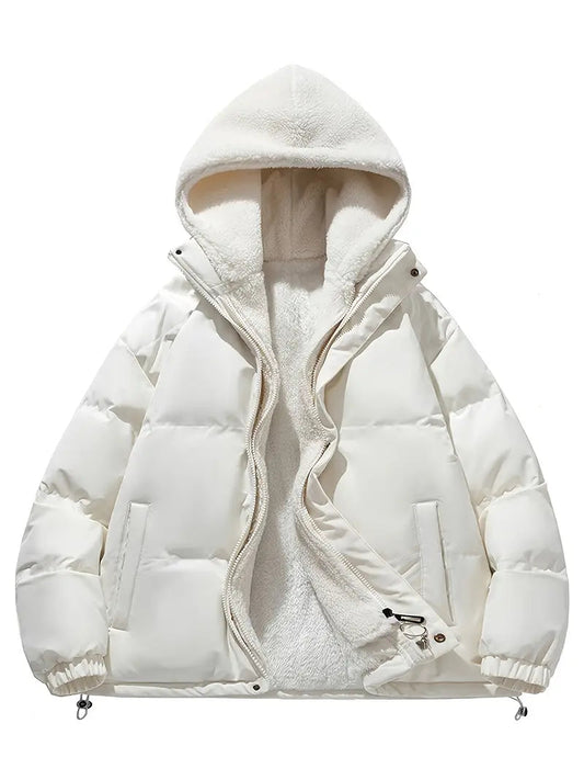 WW | Women's Winter Puffer Jacket with Warm Sherpa Lining and Hood