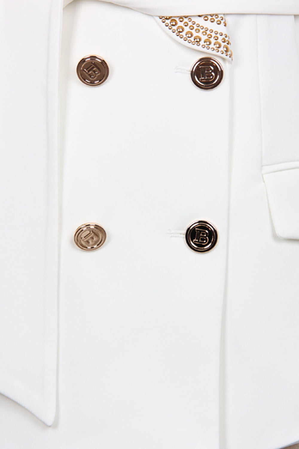 WW | Blazer Doppelt Geknöpft Goldene Details Blazer mit Gürtel Damenbekleidung