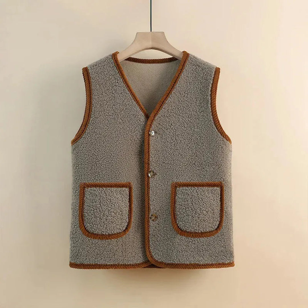 WW | Wollblende Sherpa-Weste Damen