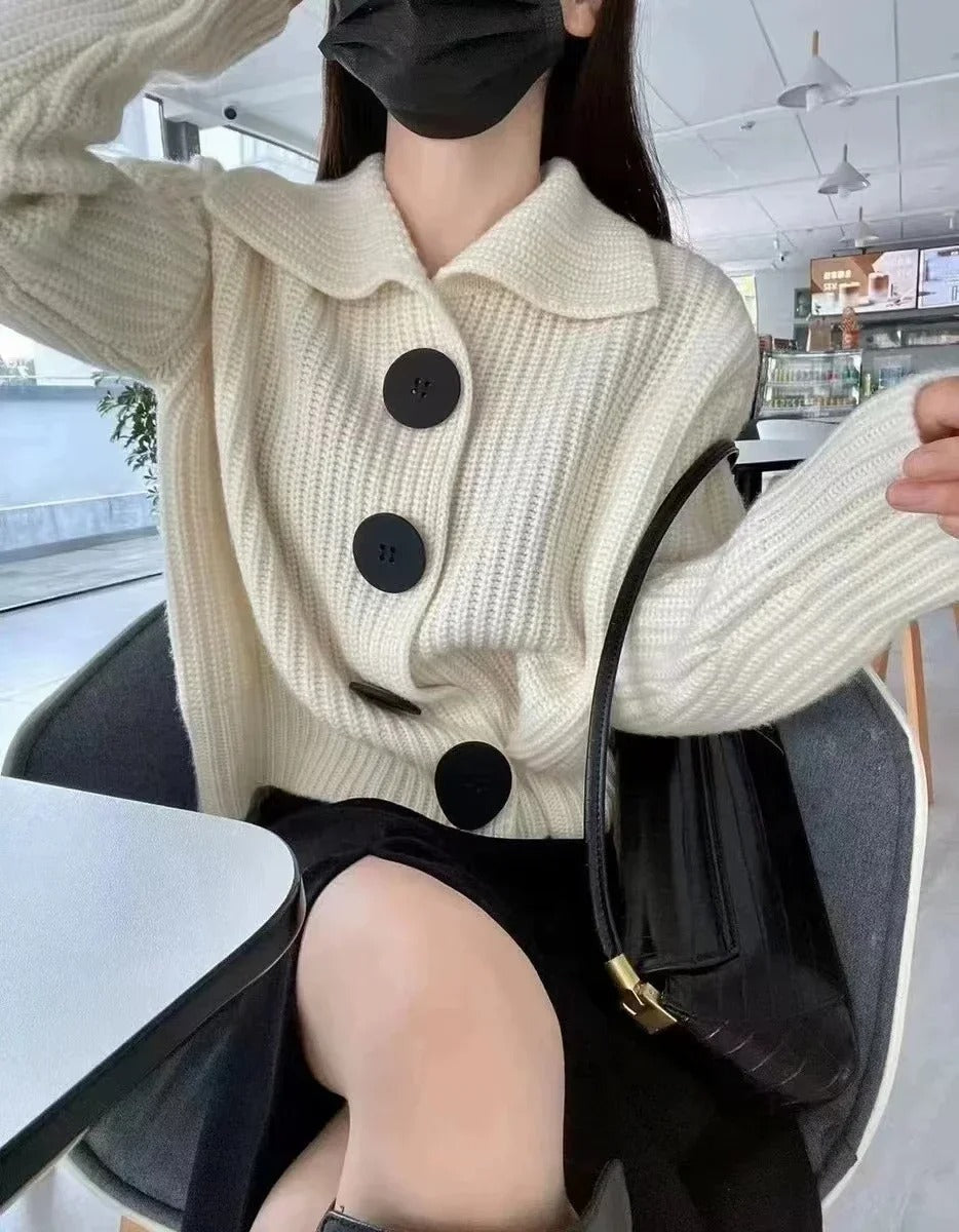WW | Women's wool jumper with button-up collar