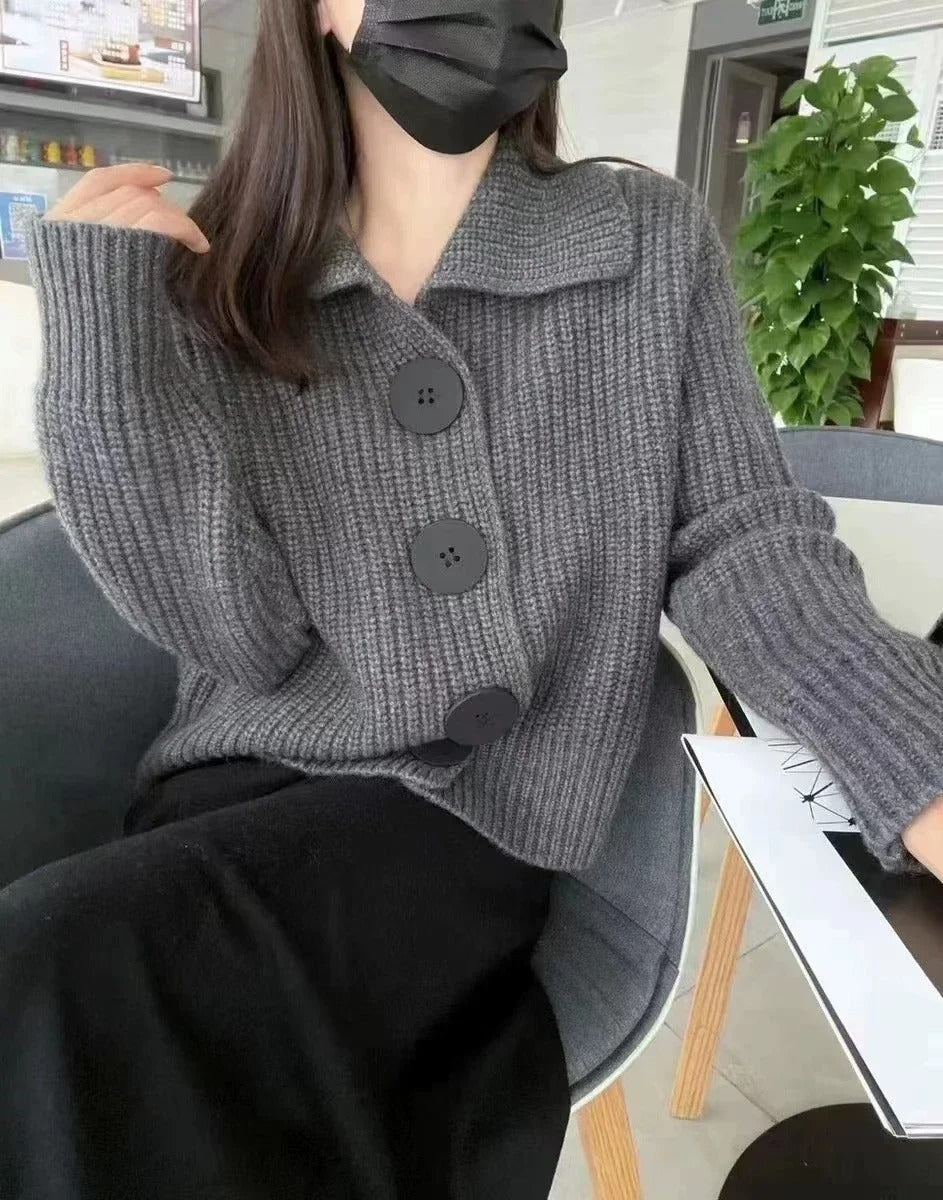 WW | Women's wool jumper with button-up collar
